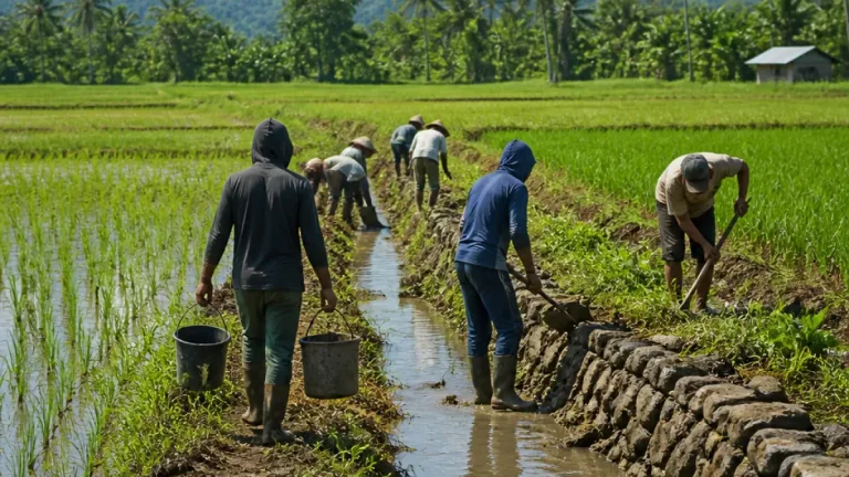 Petani Parigi Moutong berswadaya perbaiki irigasi untuk selamatkan ratusan hektar padi